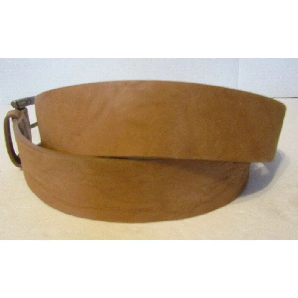 Streets Ahead Waist Belt Tan Italian Leather Studded Retail $228 Size M